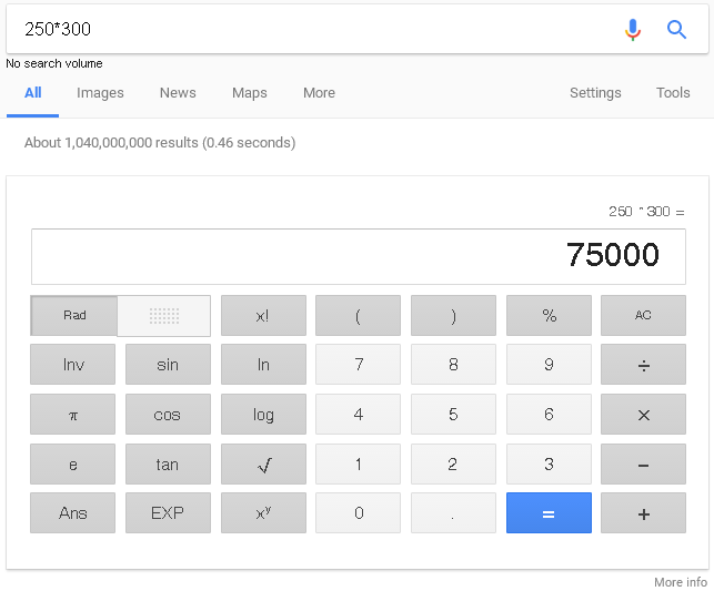 calculator dalam google