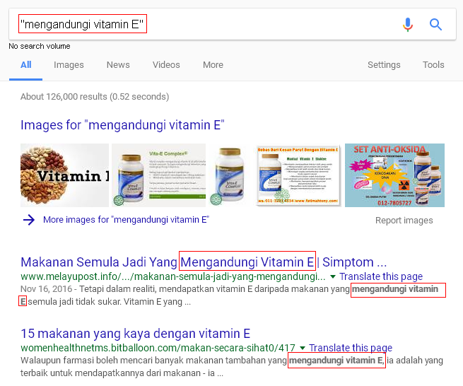 pencarian kata kunci tepat