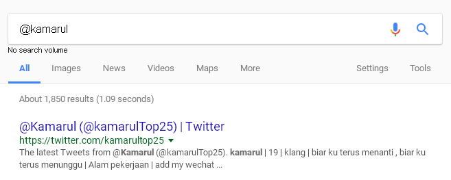 pencarian laman sosial di google search