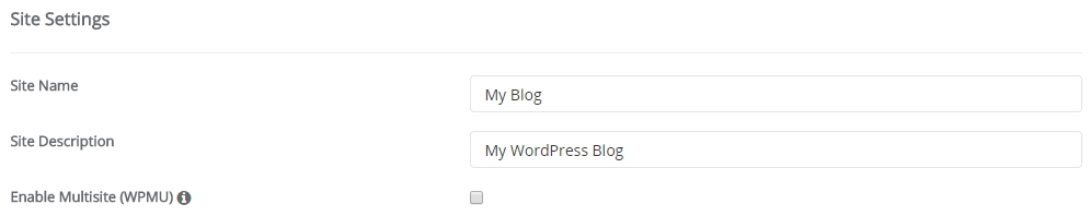 site setting semasa install wordpress