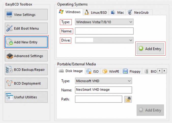 cara setting easyBCD untuk buat menu dual boot