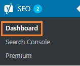 dashboard pada yoast seo menu