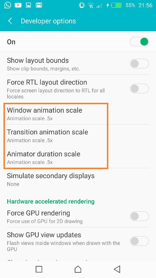animasi option pada android