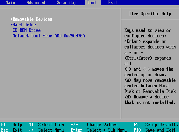 ubah setting bios untuk boot dari usb