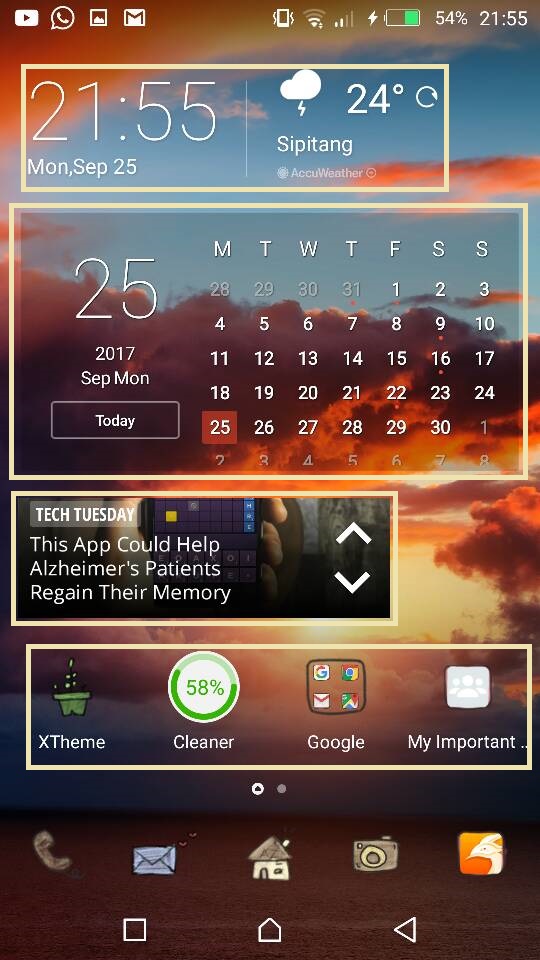 buang widget pada homescreen