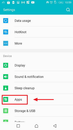 Setting apps