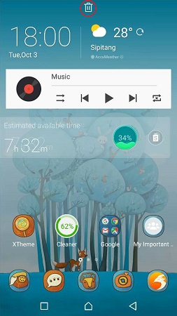 cara buang widget pada homescreen handphone android