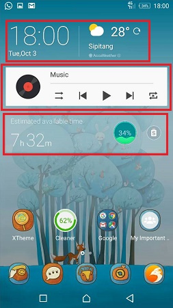 widget pada homescreen handphone android
