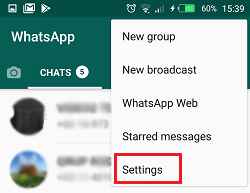 setting whatsapp