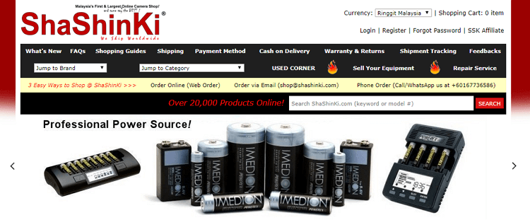 shashinki laman web online produk fotografi