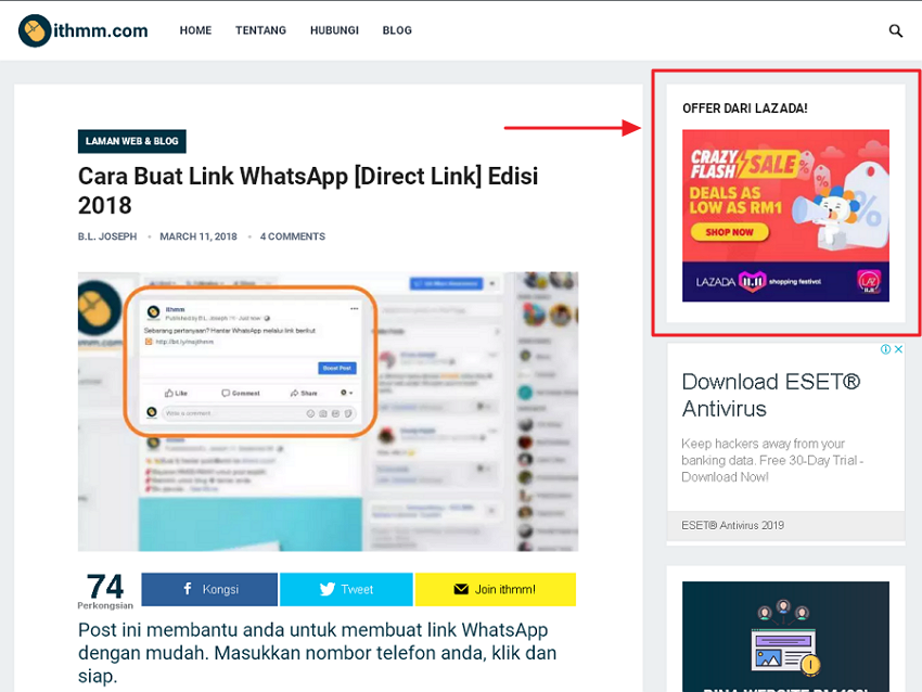 Contoh link dalam gambar