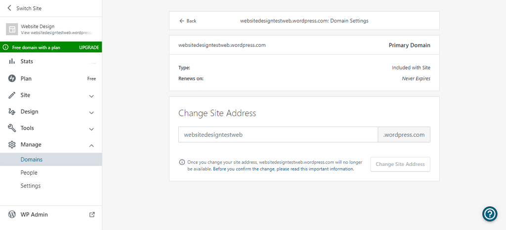 change site address