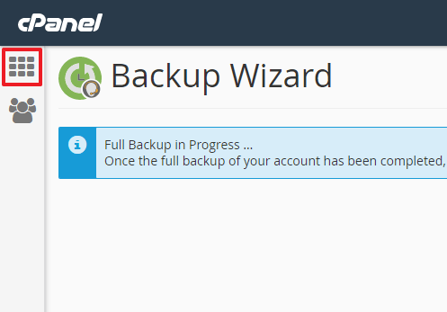 lokasi butang utama cpanel