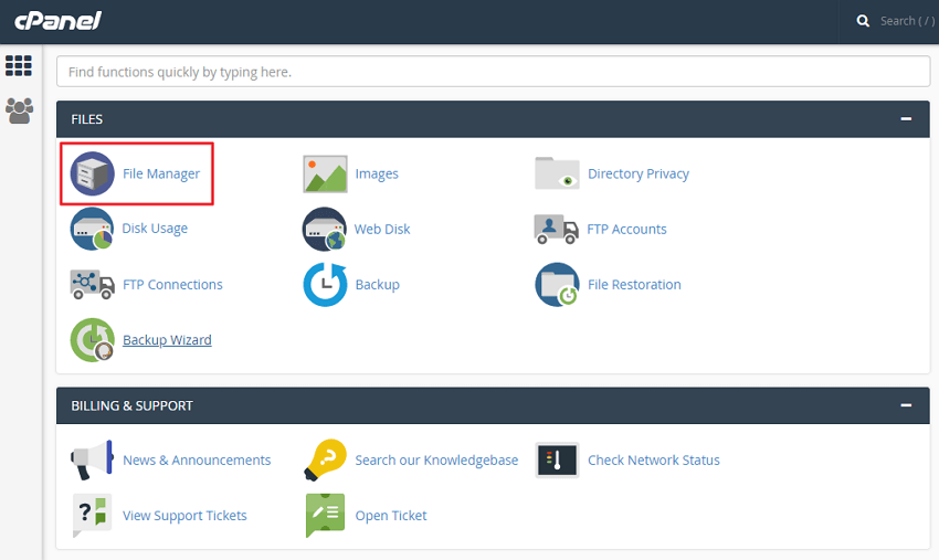lokasi file manager