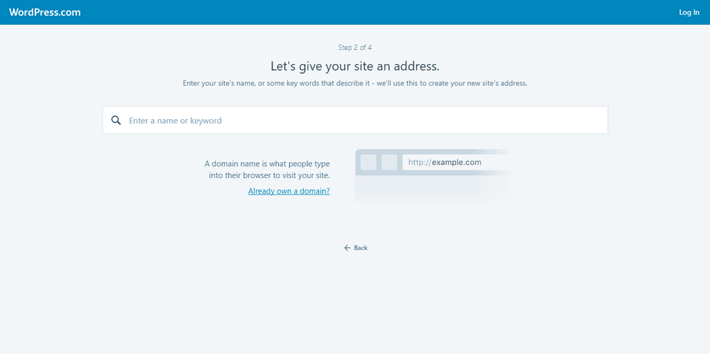 masukkan nama domain wordpress