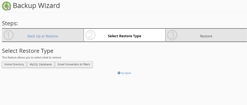 select restore type