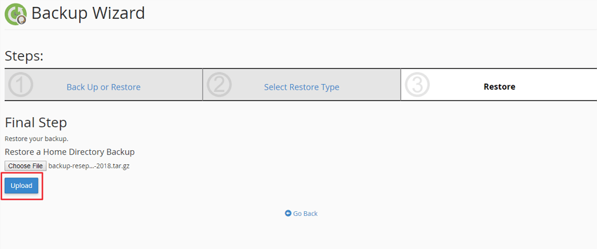 upload fail backup