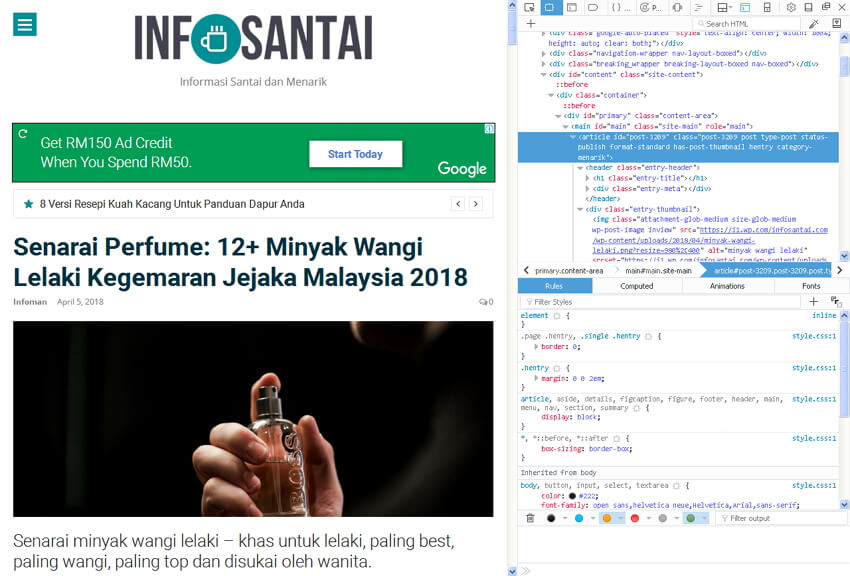 fungsi inspect pada browser