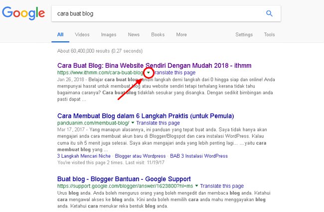 versi cached google