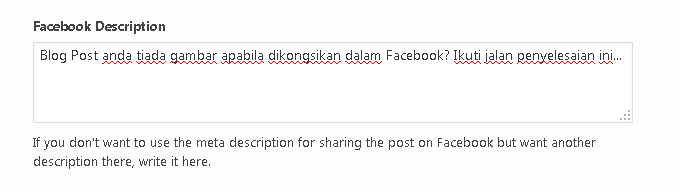 Facebook description untuk share