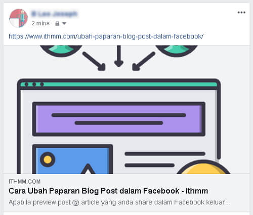 Paparan Blog Post dalam facebook kurang menarik