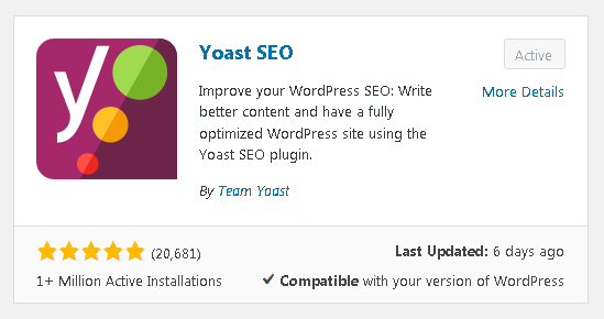 Wordpress Plugin Yoast SEO