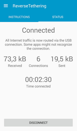 ReverseTethering connected