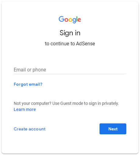 login google adsense