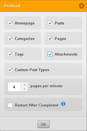 preload setting