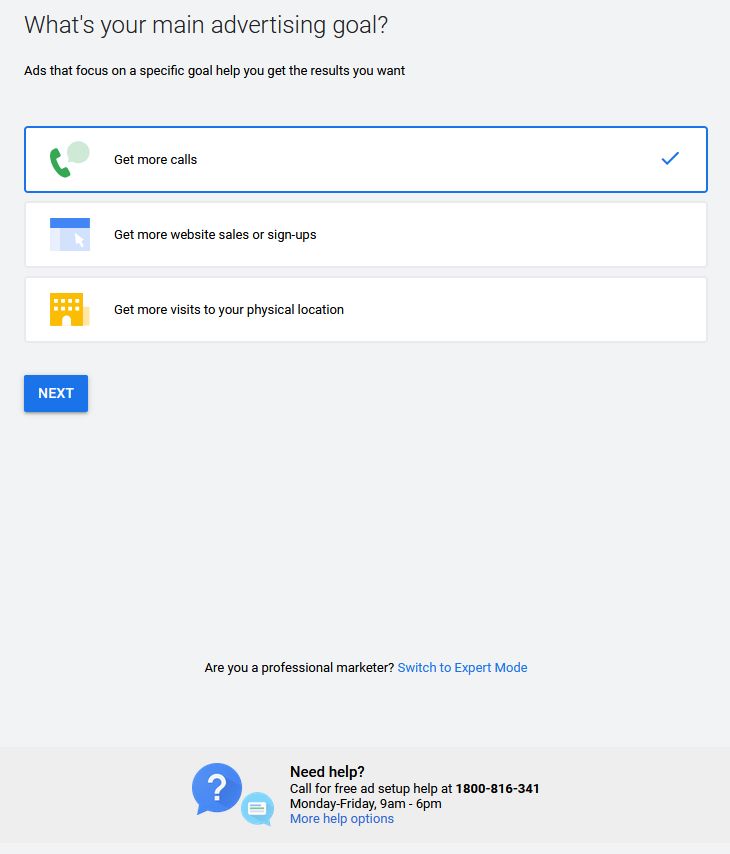 setting untuk buat akaun Google Ads baru