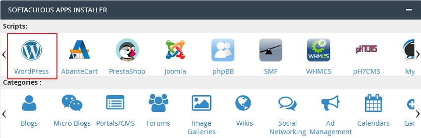 panel softaculous apps installer