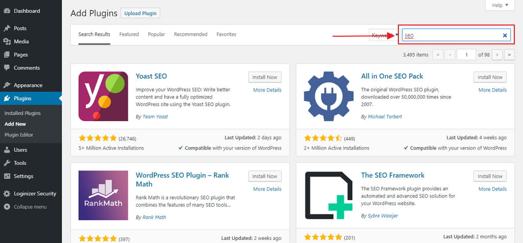 search plugin wordpress