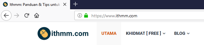 paparan url ithmm di firefox