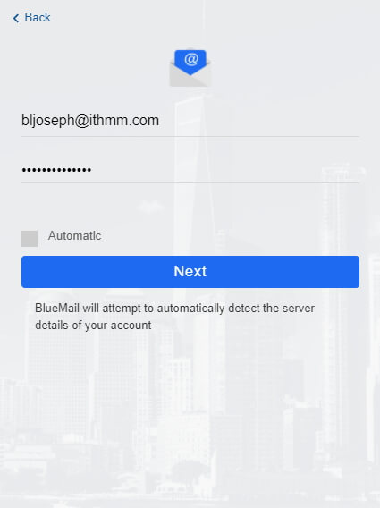 bluemail desktop password