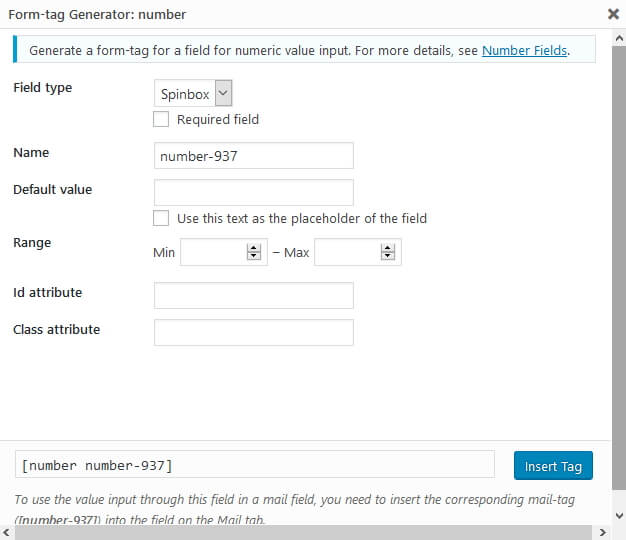 form tage generator number