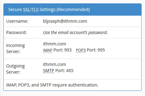 mail tls ssl setting