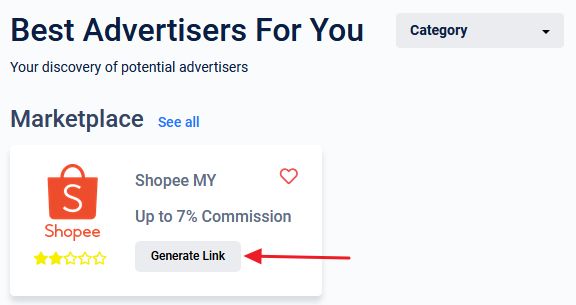Affiliate Shopee generate link