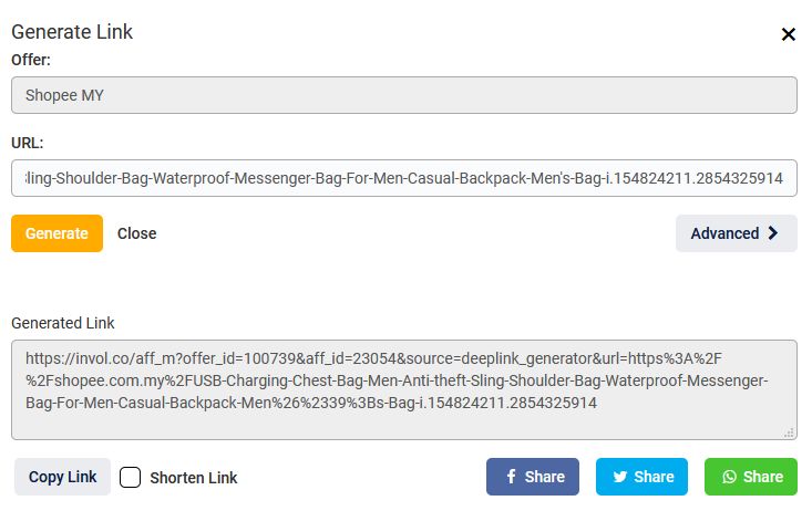 generated link shopee affiliate