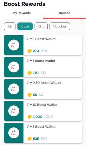 boost reward duit cash