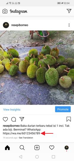 link dalam post ig muncul sebagai text biasa