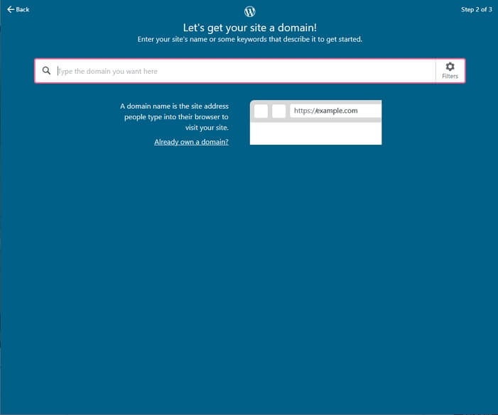masukkan nama domain pilihan