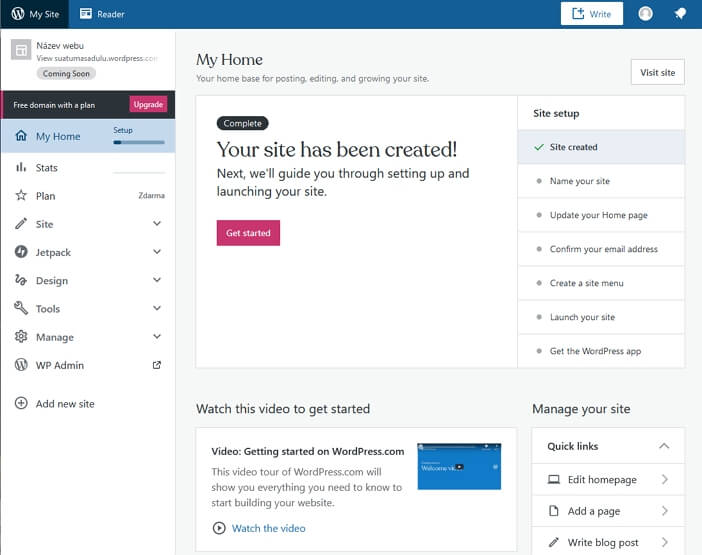 paparan panel admin wordpress dot com