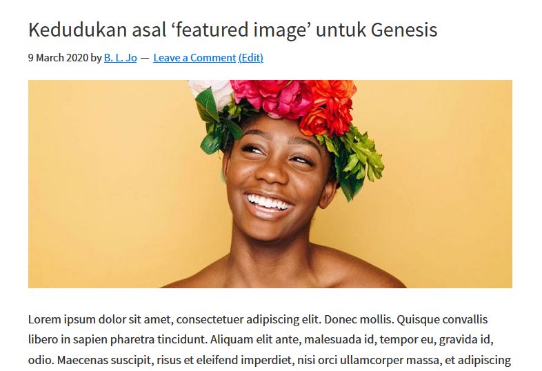 kedudukan asal featured image di genesis