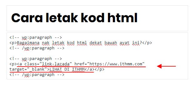 contoh kod html dalam post