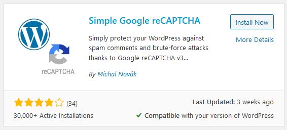 Simple Google reCAPTCHA plugin