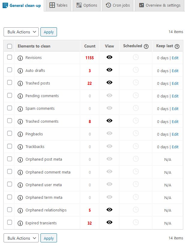 paparan general cleanup database cleaner