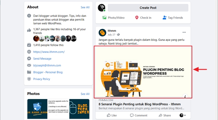 gambar post boleh di klik dalam facebook
