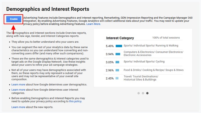 enable audience report