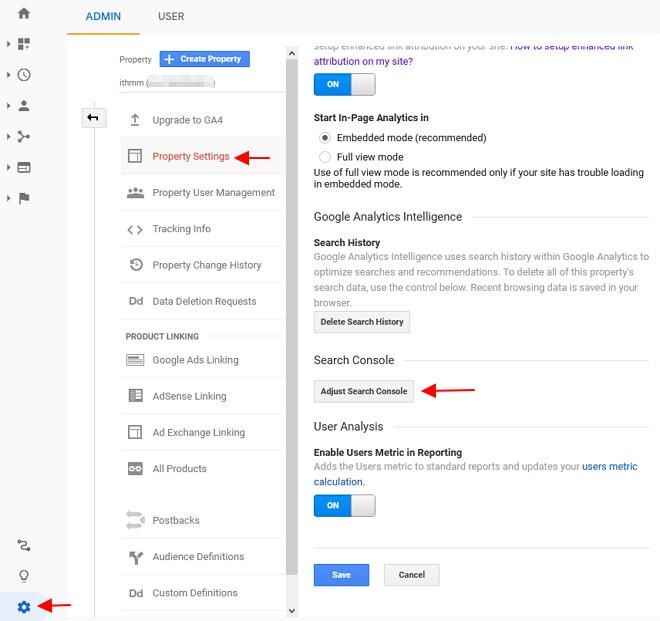 sambung google analytics ke search console rv1