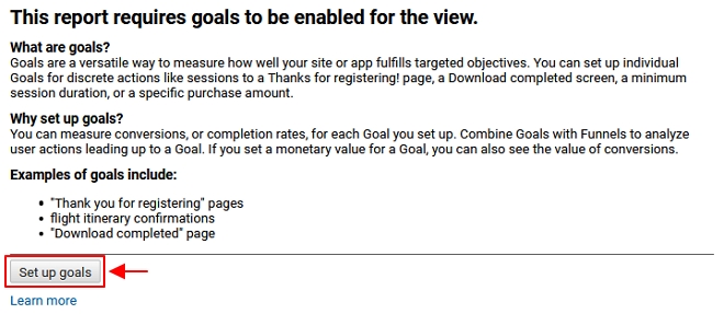 setup up goal google analytics